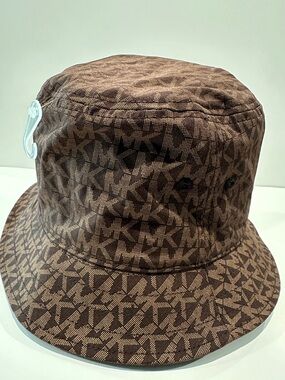 MICHAEL Michael Kors Brown Monogram Fabric Bucket Hat.